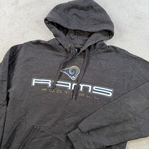 Los Angeles Rams Hoodie Mens Small Grey Fleece Pullover Sweatshirt NFL